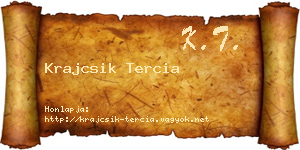 Krajcsik Tercia névjegykártya